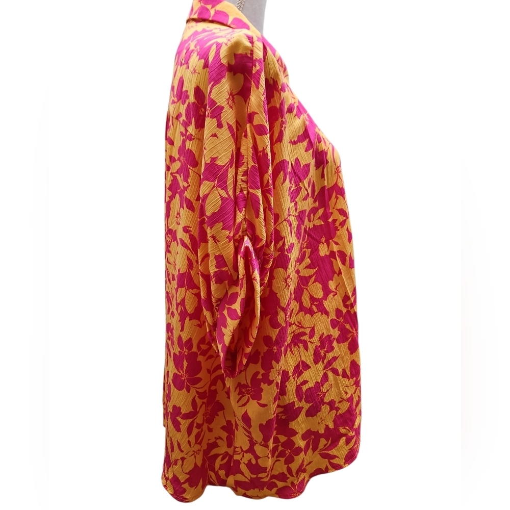 Easel Oversized Blouse Size S Magenta Orange - Picture 6 of 8